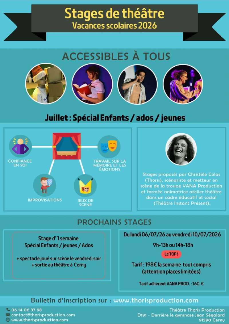 Téléchargez le flyer de nos stages théâtre